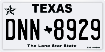TX license plate DNN8929