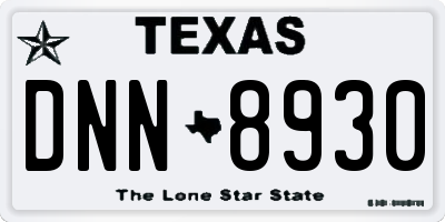 TX license plate DNN8930