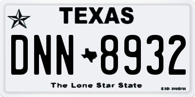 TX license plate DNN8932