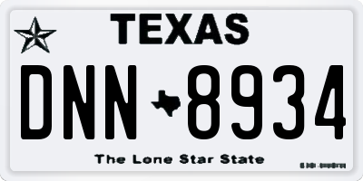 TX license plate DNN8934