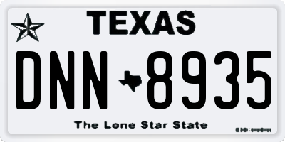 TX license plate DNN8935