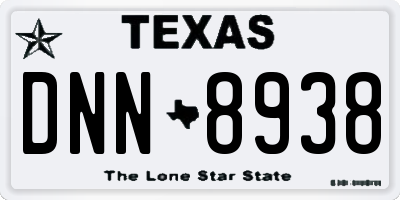 TX license plate DNN8938
