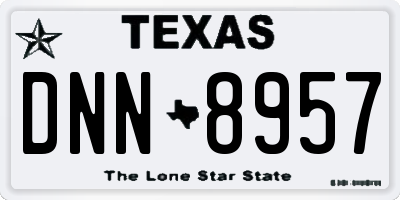 TX license plate DNN8957