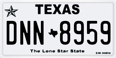 TX license plate DNN8959