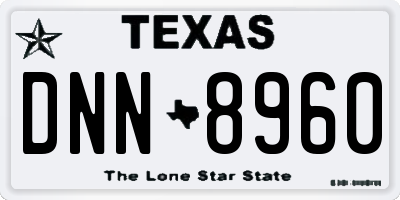 TX license plate DNN8960
