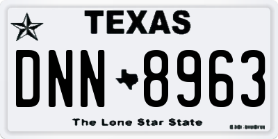 TX license plate DNN8963