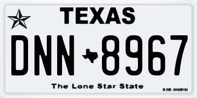 TX license plate DNN8967
