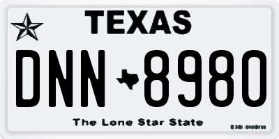 TX license plate DNN8980