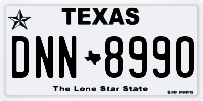 TX license plate DNN8990