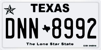 TX license plate DNN8992