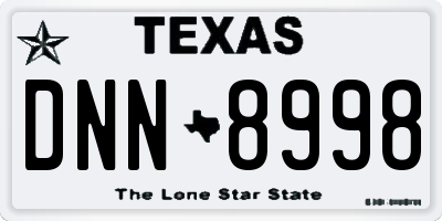 TX license plate DNN8998