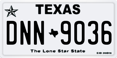 TX license plate DNN9036