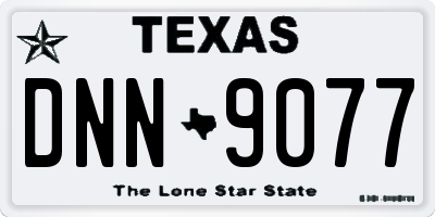 TX license plate DNN9077