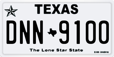 TX license plate DNN9100
