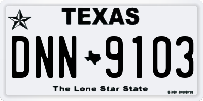 TX license plate DNN9103
