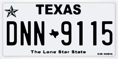 TX license plate DNN9115