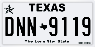 TX license plate DNN9119