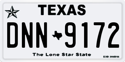 TX license plate DNN9172