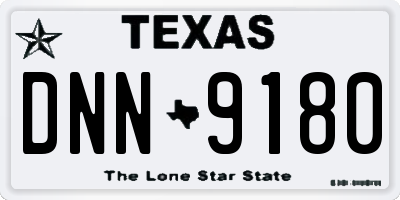 TX license plate DNN9180