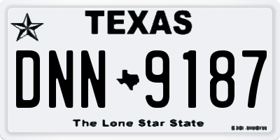 TX license plate DNN9187