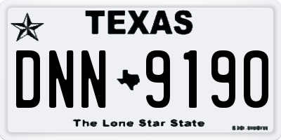 TX license plate DNN9190