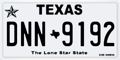 TX license plate DNN9192