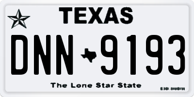 TX license plate DNN9193