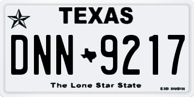 TX license plate DNN9217