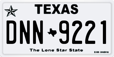 TX license plate DNN9221