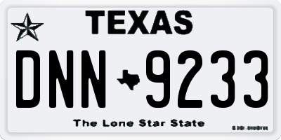 TX license plate DNN9233