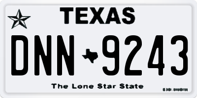 TX license plate DNN9243