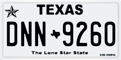 TX license plate DNN9260