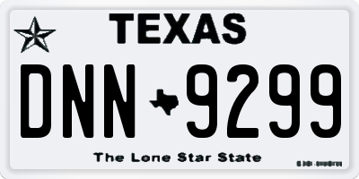 TX license plate DNN9299