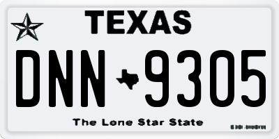 TX license plate DNN9305