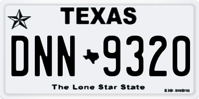 TX license plate DNN9320