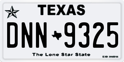 TX license plate DNN9325