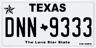 TX license plate DNN9333