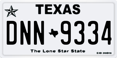 TX license plate DNN9334
