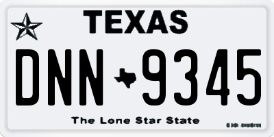 TX license plate DNN9345