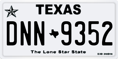TX license plate DNN9352