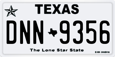 TX license plate DNN9356