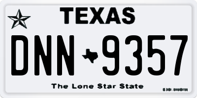 TX license plate DNN9357