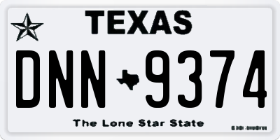 TX license plate DNN9374