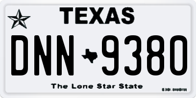 TX license plate DNN9380