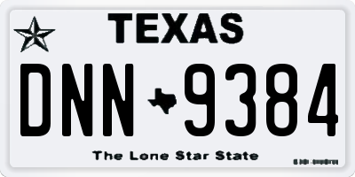 TX license plate DNN9384