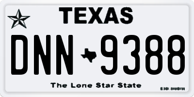 TX license plate DNN9388