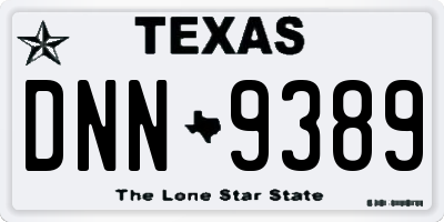 TX license plate DNN9389