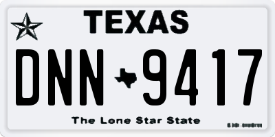 TX license plate DNN9417