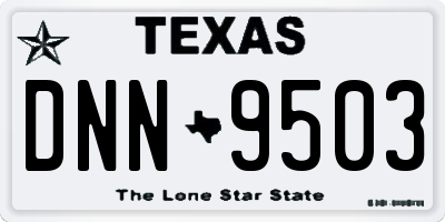 TX license plate DNN9503