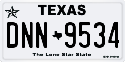 TX license plate DNN9534